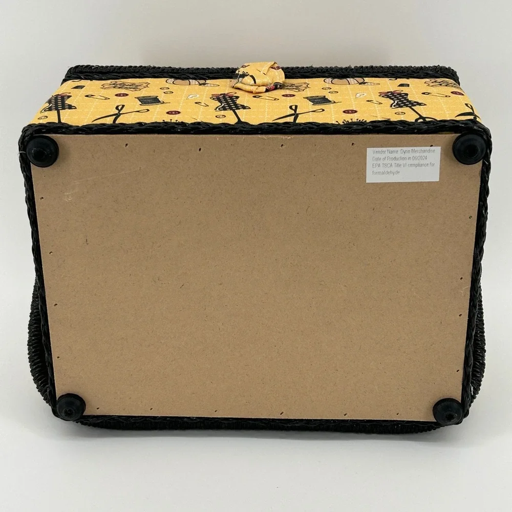 Dyno Sewing Craft Basket Handle Yellow Black Fabric Wicker Trim‎ Accessories NEW